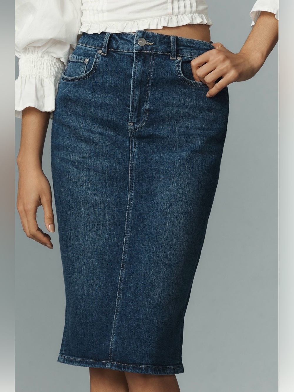 Anthropologie/Pilcro Denim Pencil Skirt Sz 8 - Picture 2 of 9